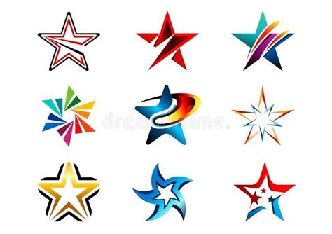 Star, Logo, Creative Set Of Abstract Stars Logo Collection, Stars Symbol Vector Design Element ...