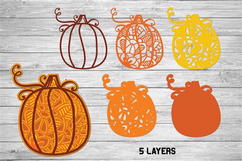 3D Layered Pumpkin SVG | Fall Multi Layer| Autumn Cut File (678330) | Cut Files | Design Bundles