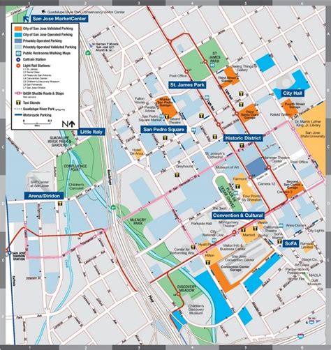 San Jose parking map | San jose california, San jose international airport, Map