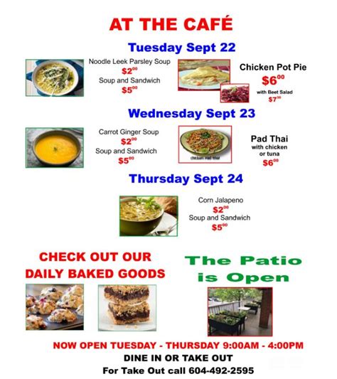 Lunch Specials - Sep 22 to 24 - The Club