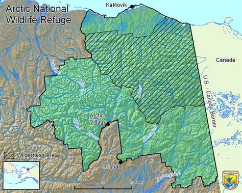 Arctic National Wildlife Refuge Boundary Map - ANWR AK US • mappery