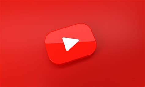 Premium Photo | Youtube logo on red background. 3d rendering.