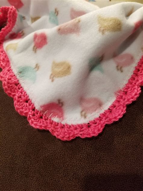 Fleece Baby Blanket, Crocheted Fleece Blanket, Baby Girl Blanket, Pink ...