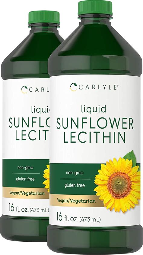 Buy Sunflower Lecithin Liquid 16 oz Oil | 2 Pack | Vegan, Vegetarian ...