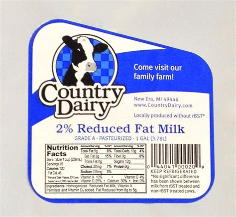 Country Dairy Gallon Milk Label | Labels, Milk shop, Printable labels