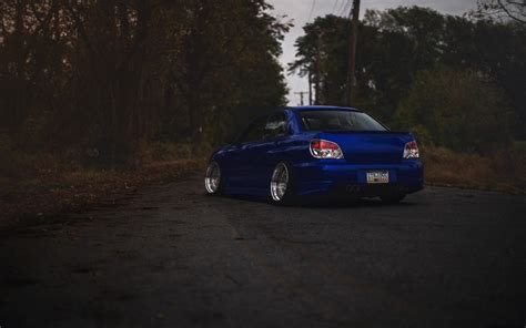 Subaru impreza wrx sti blue rear car hd wallpaper - Wallpaper HD