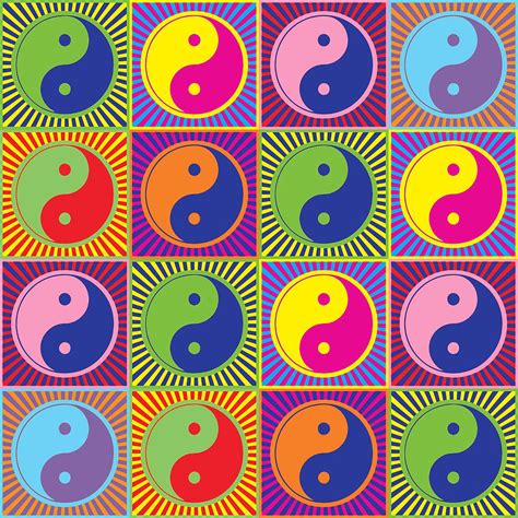 Yin Yang Colorful Pop Art 1 Poster cute Painting by Rose Reynolds ...