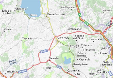 MICHELIN Viterbo map - ViaMichelin