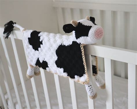 Crochet Cow Blanket Pattern Bessie the Cow Lovey Amigurumi - Etsy