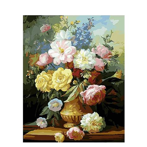 ArtSailing Pictures by numbers Abstract Elegenet Peony Flowers painting by numbers DIY abstract ...