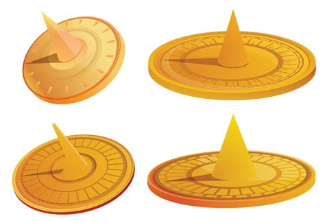 Sundial icons set, cartoon style 8945182 Vector Art at Vecteezy