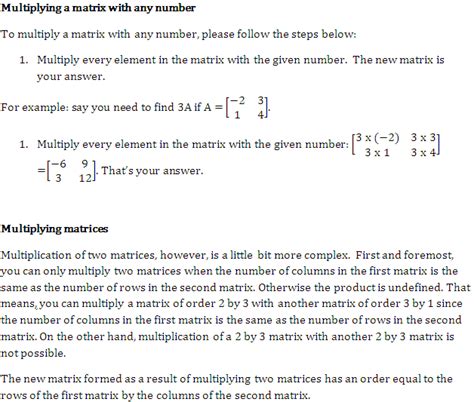 Multiplying matrices