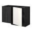 METOD corner floor cabinet with shelf black / Wedding white 128x68 cm (699.156.98) - reviews ...