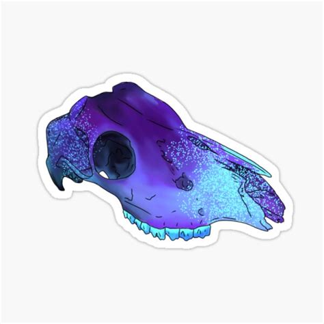 "Whitetail Buck Skull - Blurple and Light Blue " Sticker for Sale by Blaudoge | Redbubble