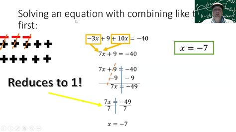 Turning Point Math: Solving Equations with Combining Like Terms - YouTube