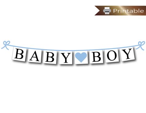 Baby Boy Banner Printable - Blue Boys DIY Baby Shower Decoration ...