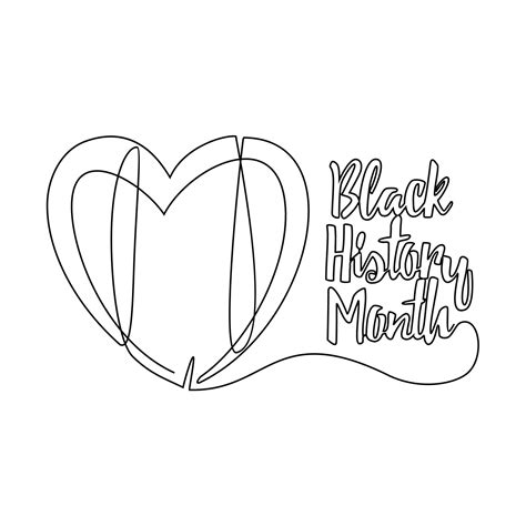 One continuous line drawing of black history month with white ...