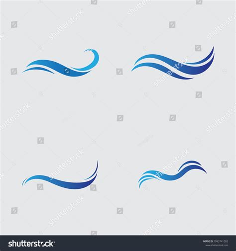 Set Ocean Wave Logo Vector Illustrations Stock Vector (Royalty Free ...