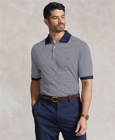 Polo Ralph Lauren Men's Big & Tall Striped Soft Cotton Polo Shirt - Macy's