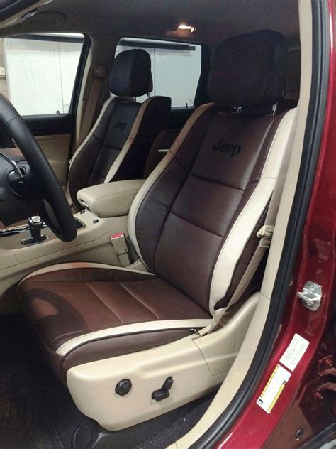 Katzkin custom leather upholstery installed by Webster's in this new Jeep Grand Cherokee ...