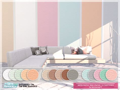 The Sims 4 - Insta Pastel Wallpaper - 15 swatches. Download at @TheSimsResource @TSR | Living ...