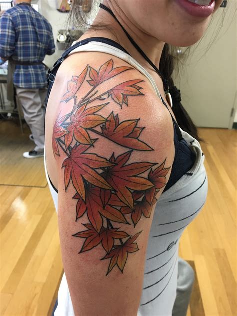 Japanese maple leaves done by Blake at State of Grace in Japantown, San ...