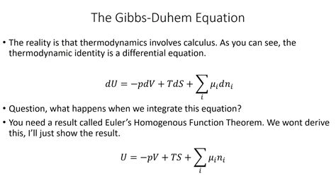 CH 237 Lecture 2 - The Gibbs-Duhem Equation - Updated 01 - YouTube