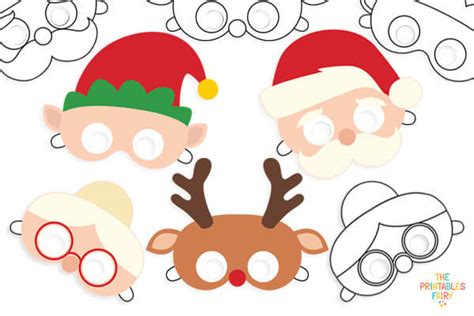 Free Printable Christmas Masks - The Printables Fairy