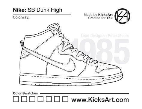 Nike Dunks Coloring Pages – Warehouse of Ideas