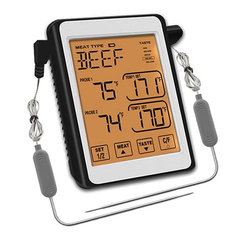 Digital Grill Thermometer with 2 Probes Kitchen Thermometer Barbecue ...