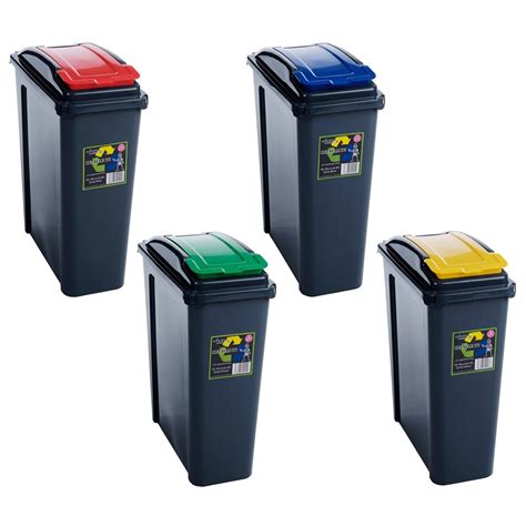 25L 50L Plastic Recycle Recycling Bin Lid Kitchen Rubbish Dustbin ...