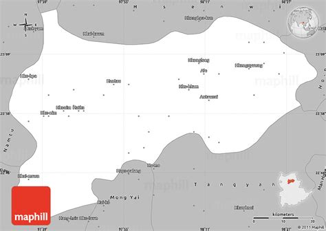 Gray Simple Map of Lashio