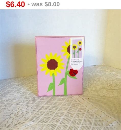 May Sale Sunflower Stationery Box Set by vintagepoetic on Etsy