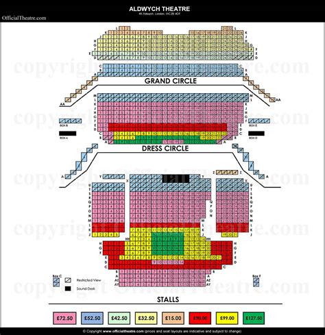 Aldwych Theatre London seat map and prices for Tina: The Tina Turner Musical