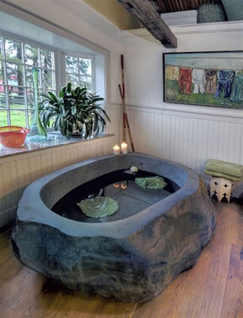 27 Stunning Stone Bathtub Designs