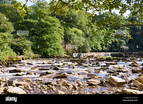 River Swale Waterfall at Richmond, North Yorkshire Stock Photo - Alamy