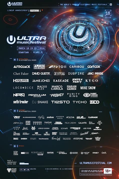 Ultra Music Festival Announces Phase One Lineup For Eighteenth Annual Edition - Ultra Music ...