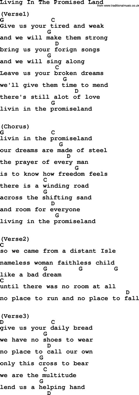 Willie Nelson song: Living In The Promised Land, lyrics and chords