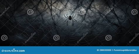 Real Creepy Spider Webs on Banner Halloween Stock Illustration ...