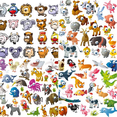 Funny cartoon animals vector free download – VectorPicFree (Free Ai Eps)