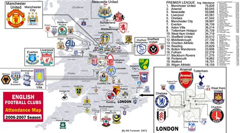 Map of English Football Clubs | Premier league football, England ...