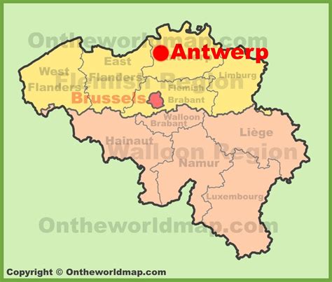 Where Is Antwerp On The World Map | Tourist Map Of English