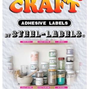 Craft Organizer Labels, Bright Chrome Letters, Rose Background, Fit All ...