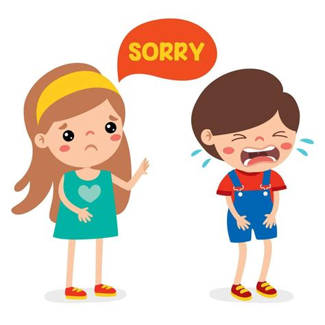 Cartoon Little Kid Saying Sorry 35538649 Vector Art at Vecteezy