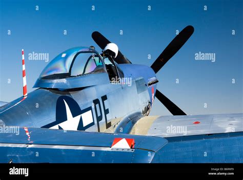 a P 51 Mustang aircraft on display at an air show Stock Photo - Alamy