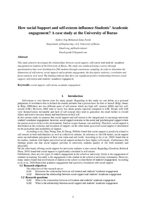 (PDF) How social Support and self-esteem influence Students’ Academic engagement A case study at ...