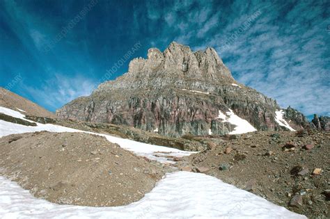 Glacial moraine, Glacier National Park - Stock Image - E235/0358 - Science Photo Library