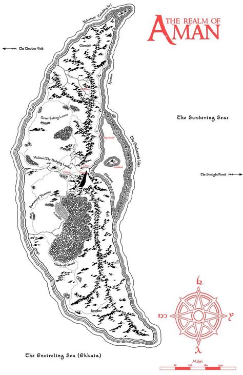 The Realm of Aman - Completed Tolkien Map | Middle earth map, Tolkien map, Tolkien art