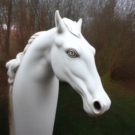 Best AI Photo: A white horse head sculpture statue | Promptify