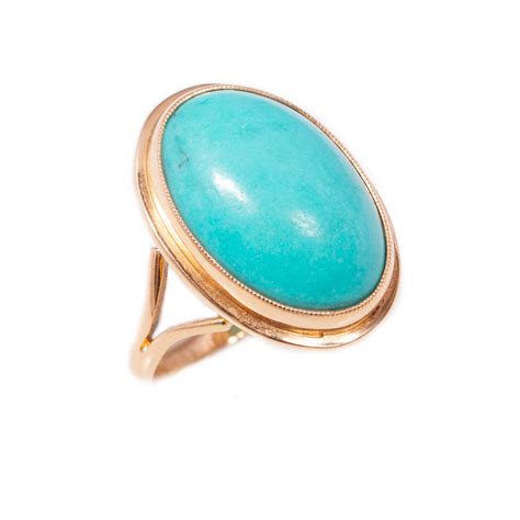 Handmade Turquoise Ring in 14ct gold | Antique & Vintage Jewellery ...